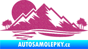Samolepka Krajina hory 004 levá Ultra Metalic růžová
