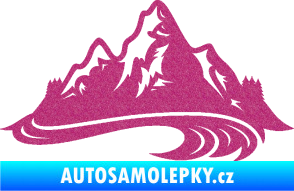 Samolepka Krajina hory 008 pravá Ultra Metalic růžová