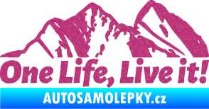 Samolepka Krajina hory 029 levá Ultra Metalic růžová