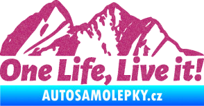 Samolepka Krajina hory 029 pravá Ultra Metalic růžová