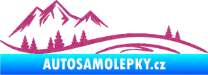 Samolepka Krajina hory 036 levá Ultra Metalic růžová