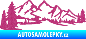 Samolepka Krajina hory 038 levá Ultra Metalic růžová
