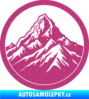 Samolepka Krajina hory 041 pravá v kruhu Ultra Metalic růžová