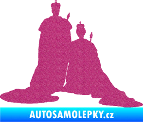 Samolepka Král a královna  Ultra Metalic růžová
