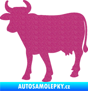 Samolepka Kráva 002 levá Ultra Metalic růžová