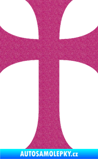 Samolepka Křesťanský kříž 002 Ultra Metalic růžová