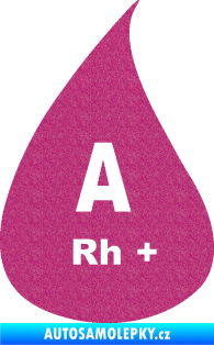Samolepka Krevní skupina A Rh+ kapka Ultra Metalic růžová