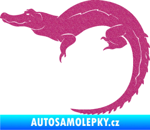 Samolepka Krokodýl 001 levá Ultra Metalic růžová