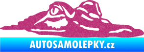 Samolepka Krokodýl 003 pravá hlava na hladině Ultra Metalic růžová