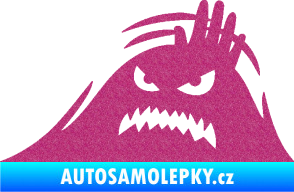 Samolepka Kuk 005 levá vzteklý šmírák Ultra Metalic růžová