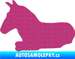 Samolepka Kůň 017 levá ležící Ultra Metalic růžová