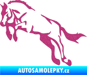 Samolepka Kůň 025 levá skok Ultra Metalic růžová