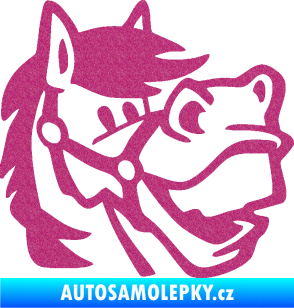Samolepka Kůň 041 pravá veselý  Ultra Metalic růžová