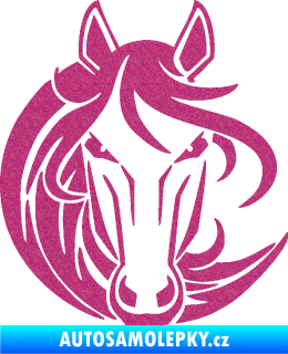 Samolepka Kůň 043 levá Ultra Metalic růžová