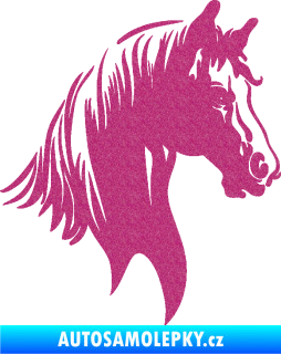 Samolepka Kůň 066 pravá hlava s hřívou Ultra Metalic růžová