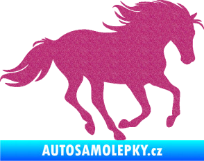 Samolepka Kůň 071 pravá běžící Ultra Metalic růžová