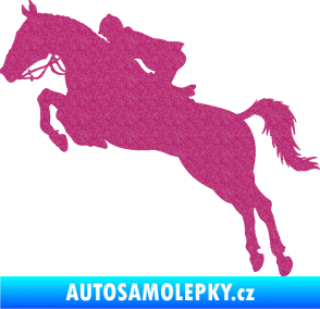 Samolepka Kůň 076 levá parkur Ultra Metalic růžová