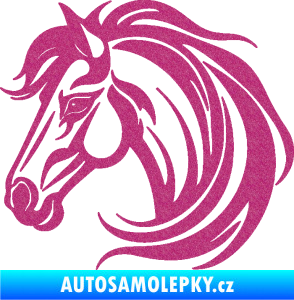 Samolepka Kůň 103 levá hlava Ultra Metalic růžová