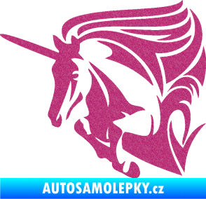 Samolepka Kůň jednorožec 001 levá Ultra Metalic růžová