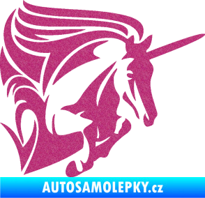 Samolepka Kůň jednorožec 001 pravá Ultra Metalic růžová