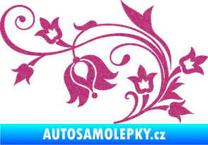 Samolepka Květina dekor 002 levá Ultra Metalic růžová
