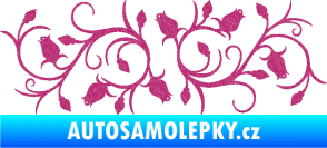 Samolepka Květina dekor 010 pravá růžičky Ultra Metalic růžová