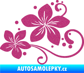 Samolepka Květina dekor 035 levá Ultra Metalic růžová