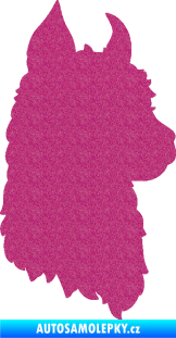 Samolepka Lama 006 pravá silueta Ultra Metalic růžová