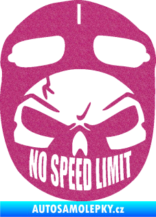 Samolepka Lebka 043 motorkář Ultra Metalic růžová