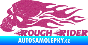 Samolepka Lebka 051 levá rough rider Ultra Metalic růžová