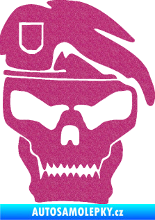 Samolepka Lebka army pravá Ultra Metalic růžová
