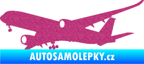 Samolepka Letadlo 017 levá Airbus A 350 Ultra Metalic růžová