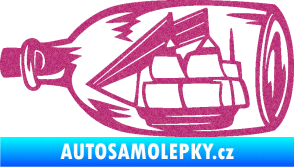 Samolepka Loď v láhvi 001 levá Ultra Metalic růžová