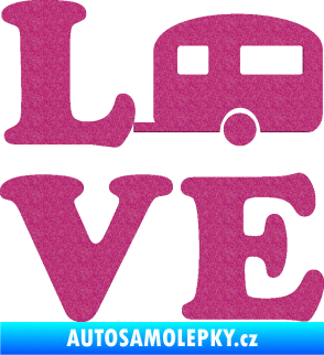 Samolepka Love camping 001 Ultra Metalic růžová