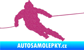 Samolepka Lyžař 015 levá Ultra Metalic růžová