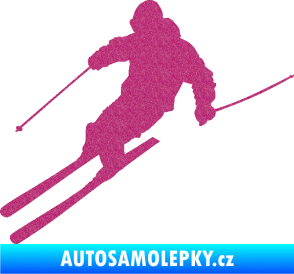 Samolepka Lyžař 027 levá Ultra Metalic růžová