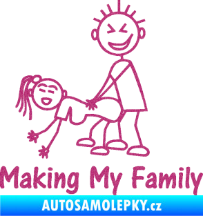 Samolepka Making my family levá Ultra Metalic růžová