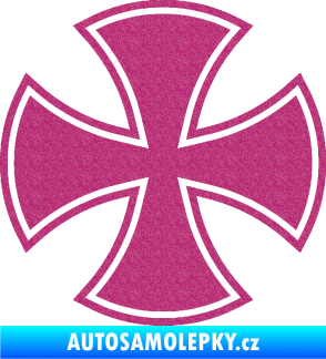 Samolepka Maltézský kříž 003 Ultra Metalic růžová