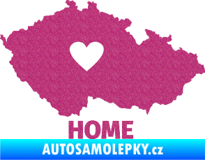 Samolepka Mapa České republiky 004 home Ultra Metalic růžová