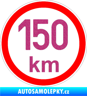 Samolepka Maximální rychlost 150km - nejvyšší konstrukční rychlost Ultra Metalic růžová