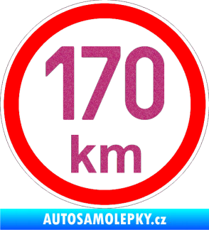 Samolepka Maximální rychlost 170km - nejvyšší konstrukční rychlost Ultra Metalic růžová