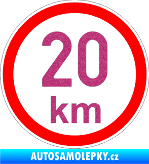 Samolepka Maximální rychlost 20km - nejvyšší konstrukční rychlost Ultra Metalic růžová