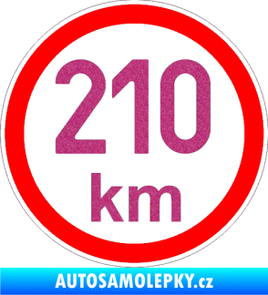 Samolepka Maximální rychlost 210km - nejvyšší konstrukční rychlost Ultra Metalic růžová