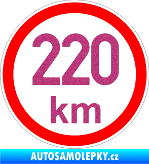 Samolepka Maximální rychlost 220km - nejvyšší konstrukční rychlost Ultra Metalic růžová