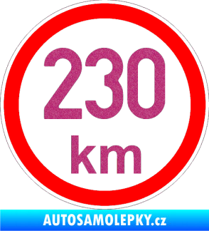 Samolepka Maximální rychlost 230km - nejvyšší konstrukční rychlost Ultra Metalic růžová