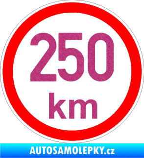 Samolepka Maximální rychlost 250km - nejvyšší konstrukční rychlost Ultra Metalic růžová