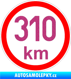 Samolepka Maximální rychlost 310km - nejvyšší konstrukční rychlost Ultra Metalic růžová