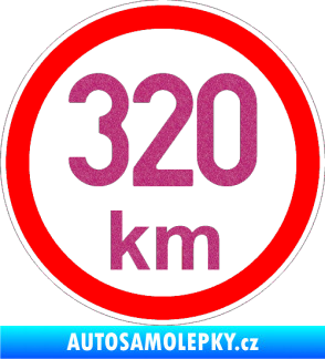 Samolepka Maximální rychlost 320km - nejvyšší konstrukční rychlost Ultra Metalic růžová
