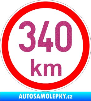 Samolepka Maximální rychlost 340km - nejvyšší konstrukční rychlost Ultra Metalic růžová