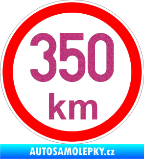 Samolepka Maximální rychlost 350km - nejvyšší konstrukční rychlost Ultra Metalic růžová